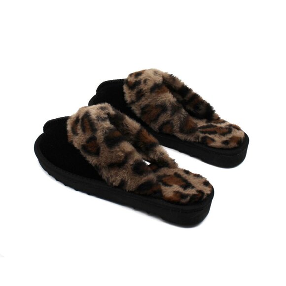 Style & Co Black/Leopard Slippers - Picture 2 of 7
